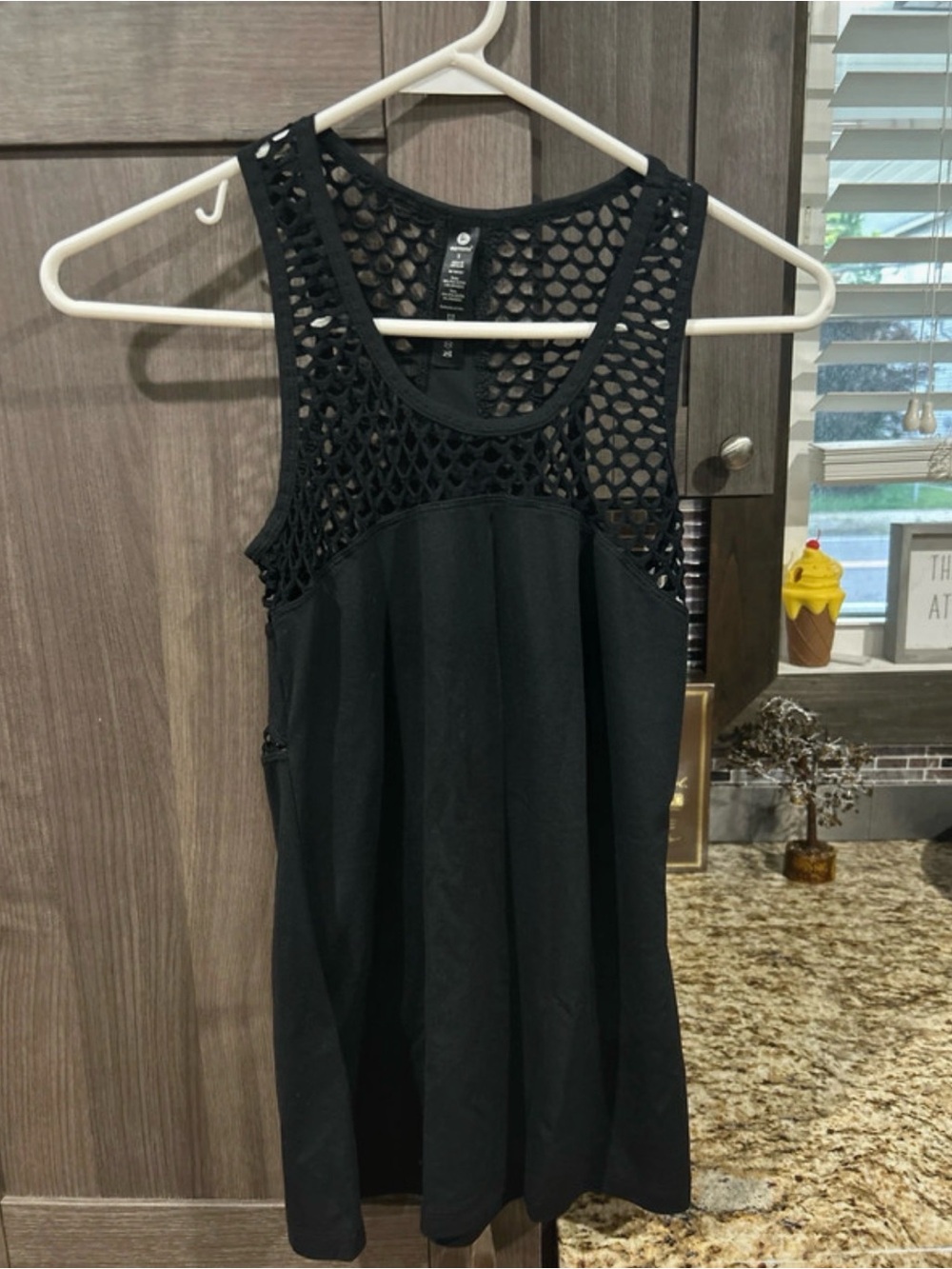 90 Degree By Reflex Black Mesh-Detail Athletic Tank